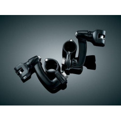 PartzBiz HD KA7571 - Kuryakyn Black Longhorn Offset Footpeg w/ 1.25" Magnum Clamps Highway Mounts | 7571 PartzBiz HD KA7571 - Kuryakyn Black Longhorn Offset Footpeg w/ 1.25" Magnum Clamps Highway Mounts | 7571
