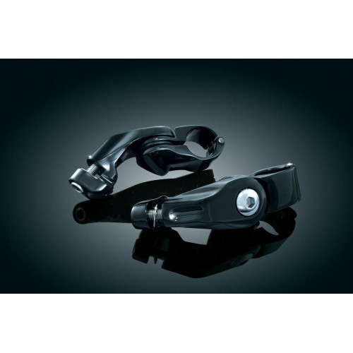 PartzBiz HD: 4412168-Kuryakyn Black Tour Tech Tall Rider Cruise Peg Mounts (สั้น) 4” สำหรับบาร์ 1-1/4” | 7574