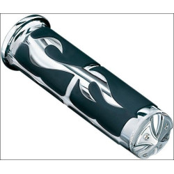 PartzBiz HD KA6269 - Kuryakyn 6269 Chrome ISO-Flame Grips Harley FL w/ Electronic Throttle PartzBiz HD KA6269 - Kuryakyn 6269 Chrome ISO-Flame Grips Harley FL w/ Electronic Throttle
