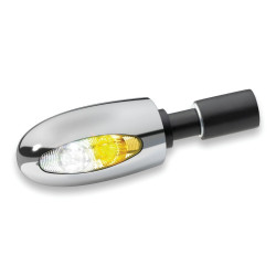 PartzBiz HD KA2556 - Kuryakyn Kellermann BL 1000 2556 Chrome Amber LED สัญญาณไฟเลี้ยวปลายบาร์ Harley & เมตริก