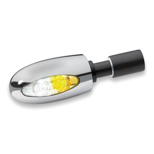 PartzBiz HD: 4412109-Kuryakyn Kellermann BL 1000 2556 Chrome Amber LED สัญญาณไฟเลี้ยวปลายบาร์ Harley & เมตริก