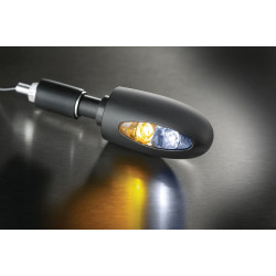 PartzBiz HD KA2557 - Kuryakyn Kellermann BL 1000 2557 ไฟเลี้ยว LED สีเหลืองอำพันสีดำ Harley & Metric