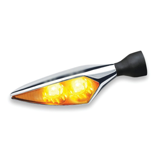 PartzBiz HD: 4412116-Kuryakyn Kellermann Mircro 2538 Rhombus Chrome Amber LED สัญญาณไฟเลี้ยวหน้าซ้าย FL