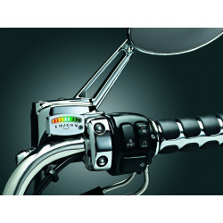 PartzBiz HD ka4219 - Kuryakyn Chrome LED 12v Battery Gauge สำหรับ Harley หรือรุ่นเมตริก 4219