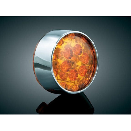 PartzBiz HD: 4412095-Kuryakyn ไฟเลี้ยวหน้า LED ใส่ทรง Bullet Style Amber | 5442