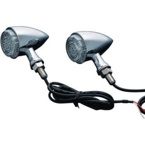 PartzBiz HD: 4412017-ไฟเลี้ยวหลังสไตล์ตอร์ปิโดสีดำด้าน Kuryakyn LED