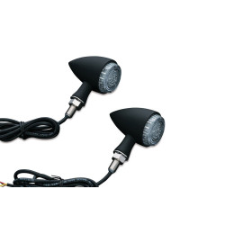 PartzBiz HD KA2509 - ไฟเลี้ยวหลังสไตล์ตอร์ปิโดสีดำด้าน Kuryakyn LED