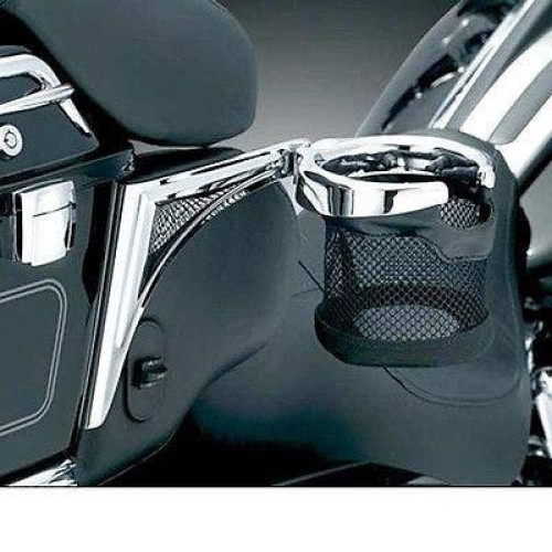 PartzBiz HD: 4412005-Kuryakyn Chrome ผู้โดยสารเครื่องดื่มผู้ถือตะกร้าสำหรับ Harley 1692 Flhtk Flhtcutg - 1692