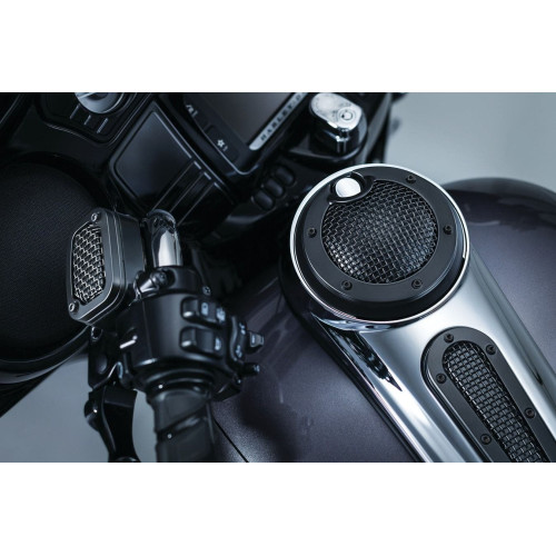PartzBiz HD: 4411891-Kuryakyn Satin Black Mesh Grill Dash Insert สำหรับ Harley Street / Road Glide 08-17 | 6506
