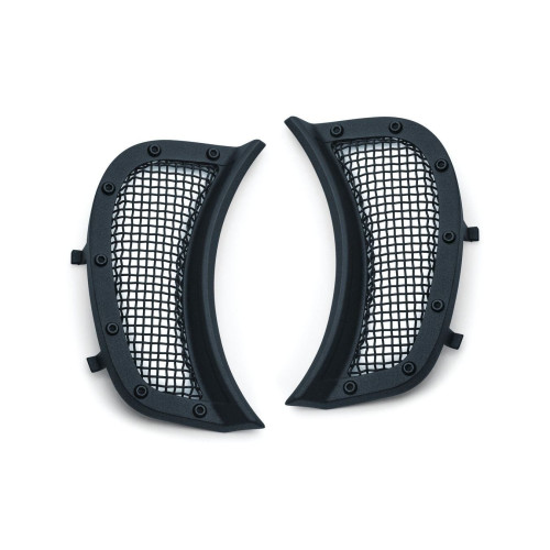 PartzBiz HD: 4411892-Kuryakyn ซาตินสีดำตาข่ายไฟหน้า Vent Accents สำหรับ Harley Road Glide FLTR 15-18 6519