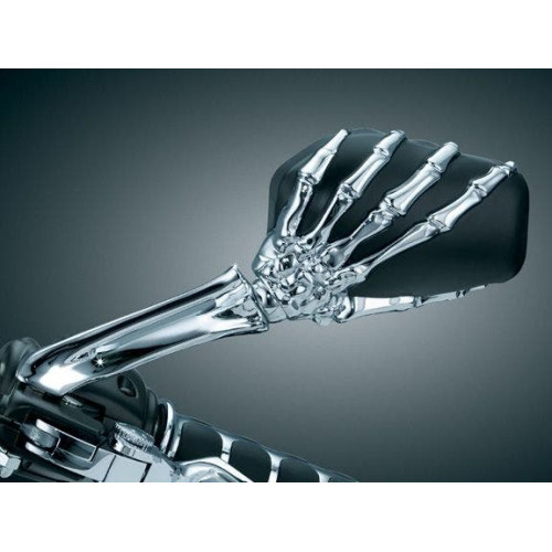 PartzBiz HD: 4411908-Kuryakyn Skeleton Hand Mirrors-Black & Chrome | 1759