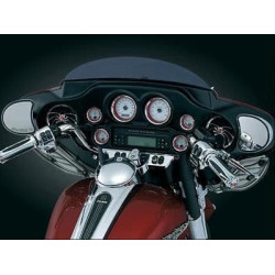 PartzBiz HD KA3782 - Kuryakyn Chrome Small 2" Deluxe Gauge Bezels Rings for Harley FLH/T 86-13 | 3782