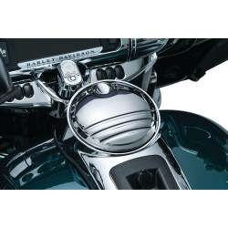 PartzBiz HD KA6968 - ประตูถังแก๊ส Kuryakyn Tri-Line Chrome สำหรับ Harley FLH/T 08-16 | 6968