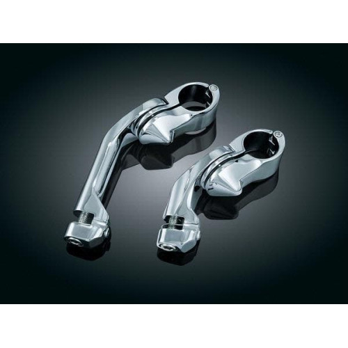 PartzBiz HD: 4411814-Kuryakyn Chrome Tall Rider Tour Tech Cruise 1/4 ” Mounts (สั้น) 4 ” Trident Pegs | 7585