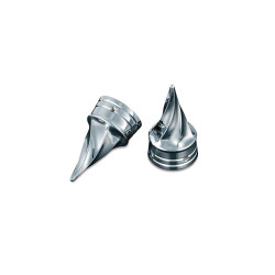 PartzBiz HD KA1219 - Kuryakyn 1219 Chrome Twisted Front Axle Caps 07-17 Softail Dyna FLH/T V-Rod | 1219