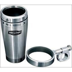 PartzBiz HD KA1464 - Kuryakyn Universal 1" Handlebar Mounted Drink Holder with Stainless Steel Mug | 1464
