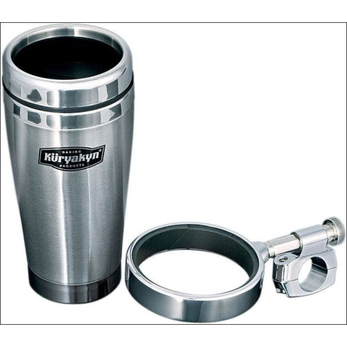 PartzBiz HD: 4411794-Kuryakyn Universal 1" Handlebar Mounted Drink Holder with Stainless Steel Mug | 1464
