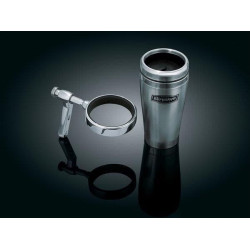 PartzBiz HD KA1463 - Kuryakyn Universal Perch Drink Holder with Stainless Steel Mug | 1463