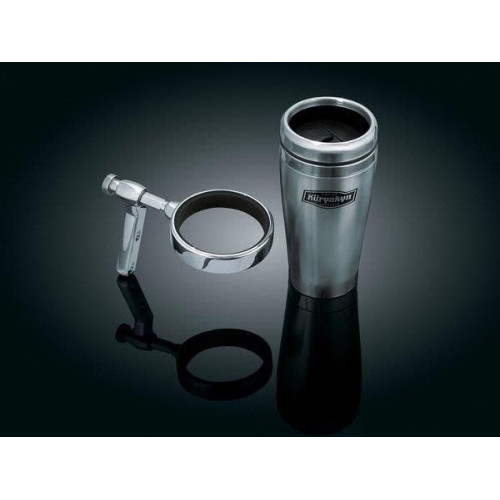 PartzBiz HD: 4411795-ที่วางเครื่องดื่ม Kuryakyn Universal Perch พร้อมแก้วมัคสแตนเลส | 1463