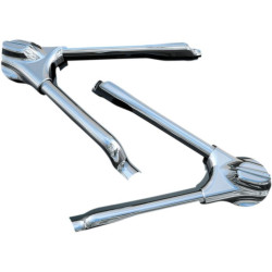 PartzBiz HD KA7815 - Kuryakyn Chrome Swingarm Covers w/ Phantom Axle Covers for Harley Softail 08-16 | 7815