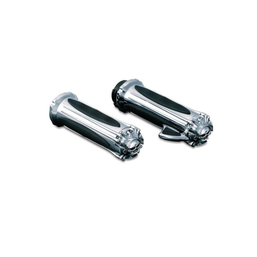 PartzBiz HD: 4411782-Kuryakyn 6296 Chrome Zombie Hand Grips 84-19 Harley Dual Cable คันเร่งควบคุม 494787; 6300605; 0630-0605; 6296 PartzBiz HD: 4411782-Kuryakyn 6296 Chrome Zombie Hand Grips 84-19 Harley Dual Cable คันเร่งควบคุม 494787; 6300605; 0630-0605; 6296