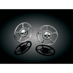 PartzBiz HD KA3787 - Kuryakyn Chrome Zombie Front Fairing Speaker Grills for Harley FLH/T 96-13 | 3787 PartzBiz HD KA3787 - Kuryakyn Chrome Zombie Front Fairing Speaker Grills for Harley FLH/T 96-13 | 3787