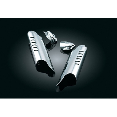 PartzBiz HD: 4411750-Kuryakyn Chrome Lower Fork Leg Deflector Shields สำหรับรุ่น Harley 00-13 | 7768