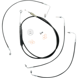 PartzBiz HD DS06620784 - LA Choppers สีดำ 12-14 Mini Ape Hanger DD ชุดสายไฟ Harley Softail 18-Up