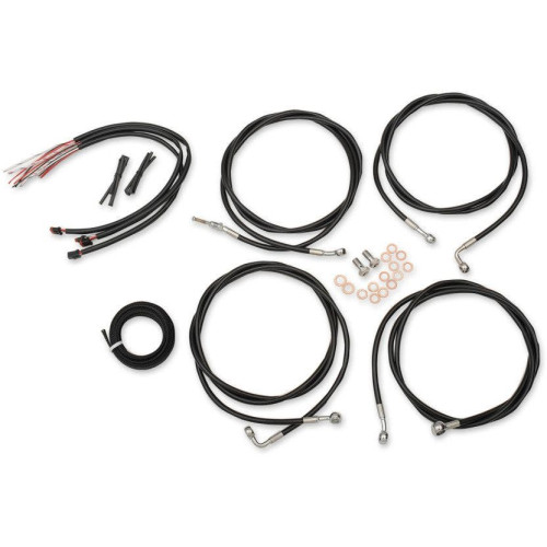 PartzBiz HD: 4411645-LA Choppers ชุดสายเคเบิลขยาย Mini Ape สีดำไวนิล ABS FLHT/X 17 | LA-8054KT2-08B PartzBiz HD: 4411645-LA Choppers ชุดสายเคเบิลขยาย Mini Ape สีดำไวนิล ABS FLHT/X 17 | LA-8054KT2-08B