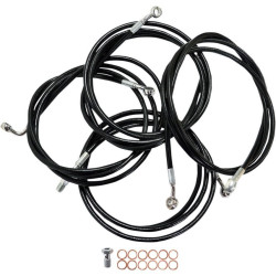 PartzBiz HD DS06100773 - La Choppers Black Vinyl Handlebar Cable Kit '13 CVO & '14 Harley FLH - 12"-14" - LA-8052KT-13B