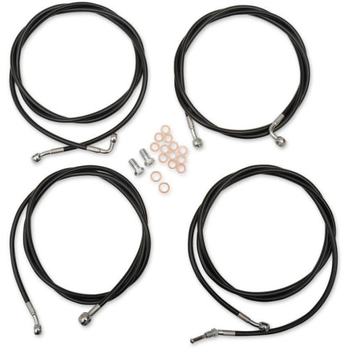 PartzBiz HD: 4411652-LA Choppers ชุดสายเคเบิลขยาย Mini Ape มาตรฐานไวนิลสีดำ ABS FLHT/X 17 | LA-8054KT-08B