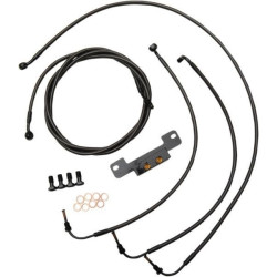PartzBiz HD DS06620200 - LA Choppers Cable Brake Line Kit 12-14 Mini Apes Black No ABS Harley M8 17-Up