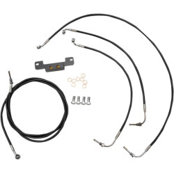 PartzBiz HD DS06620202 - LA Choppers Cable Brake Line Kit 15-17 Mini Apes Black No ABS Harley M8 17-Up