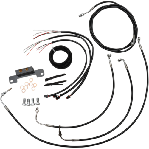 PartzBiz HD: 4411620-LA Choppers Cable & Wire Kit 15-17 Ape Hangers สีดำ ไม่มี ABS Harley M8 17-Up