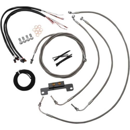 PartzBiz HD: 4411622-LA Choppers Cable & Wire Kit 15-17 Ape Hangers สแตนเลส ไม่มี ABS Harley M8 17-Up