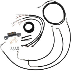 PartzBiz HD DS06620211 - LA Choppers Cable & Wire Kit Standard 12-14 Bars Black No ABS Harley M8 17-Up