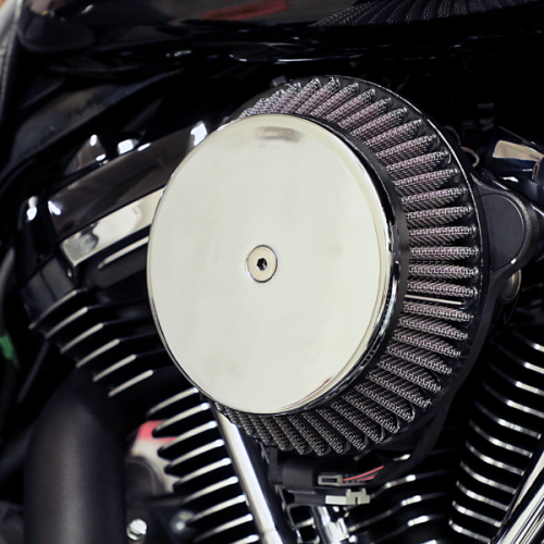 PartzBiz HD: 4411576-LA Choppers Chrome Plain Cover Big Air Cleaner Kit Harley Twin Cam 08-17