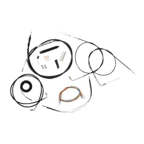PartzBiz HD: 4411592-La Choppers ชุดสายไฟ Vnyl สีดำ 12 ”-14 ” Kit Harley 07-10 FXST/B/C | LA-8140KT2-13B