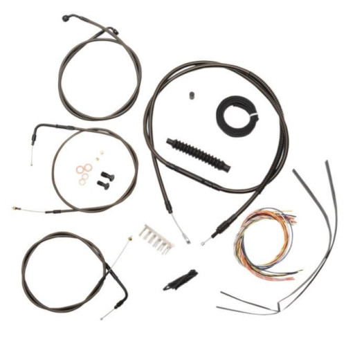 PartzBiz HD: 4411475-La Choppers Complete Midnight Cable Line 15"-17" Kit Harley 07-10 FXST/B/C  | LA-8140KT2-16M