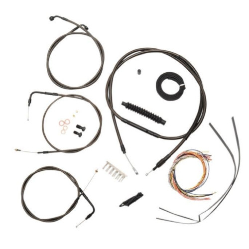 PartzBiz HD: 4411454-La Choppers Complete Midnight Cable Line 18"-20" Kit Harley 00-06 FXST/B/C  | LA-8130KT2-19M