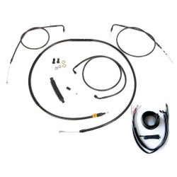 PartzBiz HD DS06101511 - La Choppers Complete Midnight Cable Line 18"-20" Kit Harley 07-11 FXDB/C  | LA-8210KT2A-19M