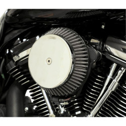 PartzBiz HD DS10102574 - Trask Chrome Assault Charge Stage 1 เครื่องฟอกอากาศไหลสูง Milwaukee 8 Harley 17 | TM-1023CH