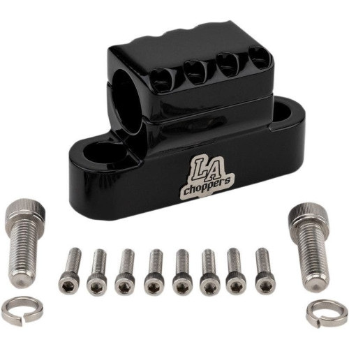 PartzBiz HD: 4411319-LA Choppers LA-7335-XXC สีดำเงา Kage Fighter 1-1/4 ” แฮนด์ 3-1/2 ” Riser Clamps มอเตอร์ไซค์ชอปเปอร์แบบกำหนดเอง จักรยานยนต์ Universal Harley Davidson เมตริก Indian Upgrade Replacement Handle Bar Mount Block Clamp 0603-0823 06030823