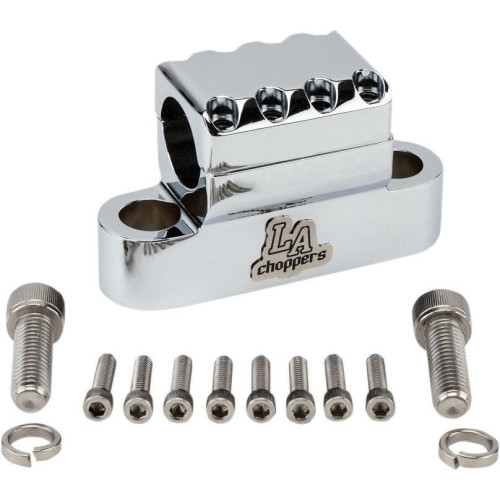 PartzBiz HD: 4411320-LA Choppers LA-7335-XXC Chrome Kage Fighter 1-1/4 ” แฮนด์ 3-1/2 ” Riser Clamps ชอปเปอร์แบบกำหนดเอง มอเตอร์ไซค์จักรยาน Universal Harley Davidson เมตริก Indian Upgrade Replacement Handle Bar Mount Block Clamp 0603-0822 06030822