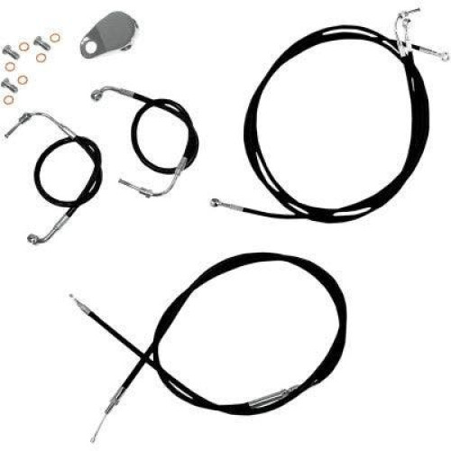 PartzBiz HD: 4411262-LA Choppers LA-8051KT-08B สายแฮนด์/ชุดสายแฮนด์ สีดำ Harley FLH 08-13