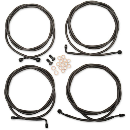 PartzBiz HD: 4411271-ชุดสายเคเบิลขยาย LA Choppers Midnight Black Standard Mini Ape ABS FLHT/X 17 | LA-8054KT-08M