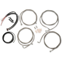 PartzBiz HD DS06101940 - LA Choppers ชุดสายเคเบิลขยาย Mini Ape แบบถักสแตนเลส ABS FLHT/X 17 | LA-8054KT2-08 PartzBiz HD DS06101940 - LA Choppers ชุดสายเคเบิลขยาย Mini Ape แบบถักสแตนเลส ABS FLHT/X 17 | LA-8054KT2-08