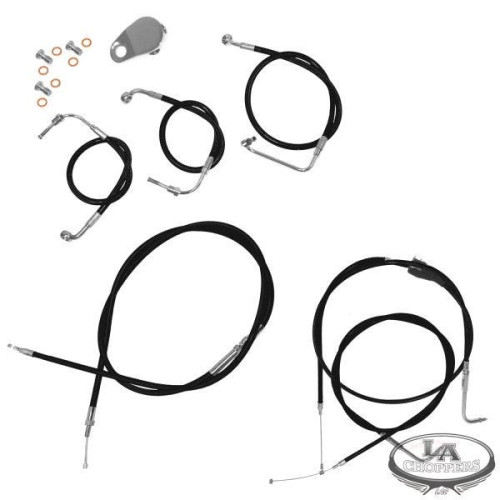 PartzBiz HD: 4411200-La Choppers Stock และชุดสายเคเบิลขยายสีดำสำหรับ Harley Davidson 96-07 FLHTC/CU FLHX | PartzBiz HD: 4411200-La Choppers Stock และชุดสายเคเบิลขยายสีดำสำหรับ Harley Davidson 96-07 FLHTC/CU FLHX |
