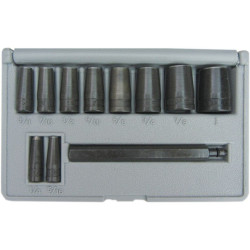 PartzBiz HD DS38500318 - Lang Tools ชุดเจาะรูปะเก็น 11 ชิ้น 10 ขนาดหมัด พร้อมแมนเดรลขับยาว | 950 PartzBiz HD DS38500318 - Lang Tools ชุดเจาะรูปะเก็น 11 ชิ้น 10 ขนาดหมัด พร้อมแมนเดรลขับยาว | 950