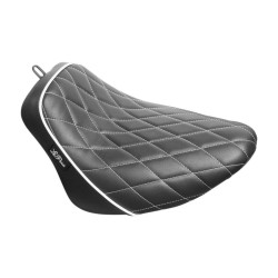 PartzBiz HD LPLY-007DMWTP - Le Pera Black Bare Bones Solo Seat White Diamond Stitch Harley Softail 18-23 PartzBiz HD LPLY-007DMWTP - Le Pera Black Bare Bones Solo Seat White Diamond Stitch Harley Softail 18-23